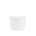 White scalloped edge paper cupcake liner for baking and muffin cup decoration - Solid White