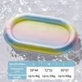 Regenbogen Kühlmatte für Haustiere mit rutschfester Textur und wasserfestem Design - Oval Regenbogen Verlauf