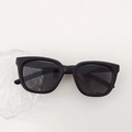 Classic matte black square frame children's sunglasses with dark grey UV protective lenses - Black and Gray