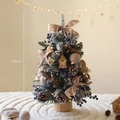 60cm lighted mini Christmas tree with pine cones, burlap bows, and warm LED lights - Blueberry Tree 60CM
