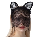 Sexy black lace cat ear headband mask with intricate hollow-out embroidery for women - Cat Ears Lace Mask