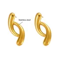 Specifiche dettagliate delle dimensioni degli orecchini a C in acciaio inossidabile dorato - Stile Goccia d'Acqua Geometrica (F471) / Oro