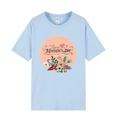 Light blue Mother's Day T-shirt with Happy Mother's Day print and classic round neck - XS / Tops / Light Blue (Mother's Day Floral Print)