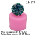 3D-Rosen-Silikonform mit rosa Zylinderbasis und fertigem blaugrünem Harzblumenguss - Rosa