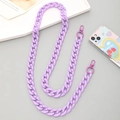Stylish purple acrylic link chain for phone cases with metal clasps for crossbody use - Crossbody Chain / Purple