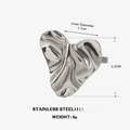 Anello a cuore d'argento irregolare in acciaio inossidabile con texture lava - Argento Cuore