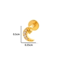 Goldener Labret-Stecker aus Titan mit Mond, Stern und Kristall-Pavé-Besatz - Mond und Stern Form (6# Gold)