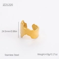 Irregular 18K gold plated stainless steel wave ring with organic molten lava texture - Irregular Lava Style (JZ21220)