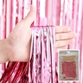 Rideau à franges en aluminium rose pour décoration de fête avec fini laser brillant - 1*2 Mètres / Rose brillant