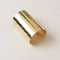 Golden wide cuff bracelet with a unique textured scratch surface and adjustable open design - Long Brushed Gold