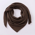 Pañuelo cuadrado de algodón y lino marrón para mujer en una suave forma circular - Gris Marrón