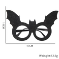 Halloween bat shaped felt party glasses in black, size 17x11cm for festive costumes - Bat Wings