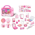 Pink pretend makeup playset for girls with case, lipstick and fake nail tools - Pink Nail Art + Spray [17PCS] English Storage Box