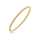 Minimalist 18K gold plated beaded bangle for women featuring polished golden metal spheres - Gold(31913)