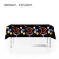 Black 13th birthday tablecloth featuring official teenager prints for party decor - Teenager Theme Black & Red Tablecloth