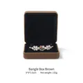 Brown velvet jewelry box for bracelets featuring high-end matte finish texture - Knot Dark Brown - Bracelet Box / Metal Velvet Wrapped Box