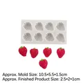 8-Fach Silikonform für realistische Erdbeeren, ideal für DIY Fondant und Backen - 2# (8-Hohlraum Kleine Erdbeere) - A498 / Grau
