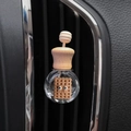 Car air vent perfume bottle with cute brown cartoon cookie charm in glass vessel - Brown Cookie / Air Vent Empty Bottle