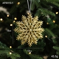 Decorazione natalizia a fiocco di neve dorato 13cm, ornamento scintillante per albero di Natale - 13cm / Pezzo Singolo