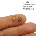 Perles intercalaires fleur 7mm dorées pour épingles Hanfu et création bijoux - Fleur Radiale à Huit Pétales (8#)