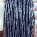 Blue goldstone tube beads 4x13mm for DIY jewelry making with sparkling star effect - 4x13mm Tube/Strand / Synthetic Blue Goldstone