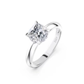 Elegant S925 sterling silver ring featuring a large princess cut square zircon stone - Lzr01-p-6