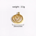 Dettaglio pendente cuore stella con peso 3,5g e dimensioni diametro 20mm del prodotto - Stile Tondo Cuore (Style 2)