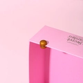 Pink gift box with gold magnetic clasp and elegant inspirational quote on the lid - Painted Gold