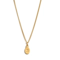 Golden stainless steel necklace featuring a small oval pendant with the letter E engraving - Necklace + Pendant E