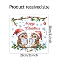 Detail der 28x28cm Weihnachts-Eulen-Wandtattoo mit Merry Christmas Text und Wintermuster - 28*28cm/hy-f219 Uv Statisch
