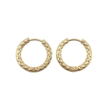 Orecchini a cerchio minimalisti in acciaio al titanio dorato con finitura martellata - Diametro Interno 8mm / Oro