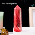 Single point red smelting crystal hexagonal pillar tower stone for desk decor - Red Smelting Stone / Single Point 5-6cm