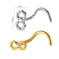 Nasenstecker aus Chirurgenstahl in Gold und Silber mit funkelndem 3mm Zirkonia Stein - Goldfarbe Unendlichkeit Mit Zirkonia / 0.8x7mm