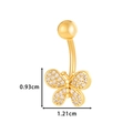 Golden stainless steel belly ring with butterfly charm and glittering crystal accents - Butterfly (2#) / Gold