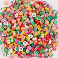 Colorful fruit-shaped polymer clay beads including orange kiwi apple for DIY jewelry - Fruit