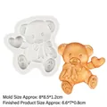 Cartoon bear silicone mold with heart details for chocolate fondant cake decorating - 1# Teddy Bear (Grey)