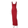 Ärmelloses, figurbetontes Maxikleid in Rot mit integriertem Taillenmieder-Detail - S / Rot