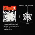 Set de 3 adornos colgantes de copos de nieve blancos con purpurina, 10 cm de diámetro - Estilo Copo de Nieve (W1-32) / 3 Piezas/Paquete / Blanco