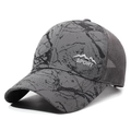 Gorra de béisbol con malla gris oscuro, estampado de mármol y bordado SPORT - Ajustable / gris oscuro