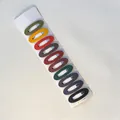 Set of 10 matte candy-colored oval BB hair clips in vintage earthy tones for women - Hollow Oval Snap Clip / 10 Pieces Pack