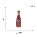 Detailed view of a wine bottle embroidery patch with height and width measurements - 10# Wine Bottle