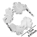Detailansicht der Ringgröße von 1,7 cm oder 0,67 Zoll mit vintage Blattmuster - Silber