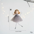 Dettaglio dell'angelo di Natale rosa con dimensioni 14cm x 11cm e peso di 11 grammi - Grigio