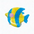 Blue and yellow striped fish claw clip hair accessory with pink circle detail - Blue Orange Angel Fish