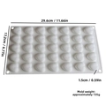 Silikonform mit 35 herzförmigen Mulden, Maße 29,6x17,2x1,5cm, ideal zum Backen und Pralinen - Herz Form(174021) / Mehrloch