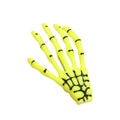 Harajuku yellow skull hand skeleton hair claw clip with black gothic bone detail - Neon Yellow
