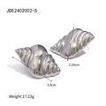 Zilveren schelp oorbellen van roestvrij staal met afmetingen en gewicht 17,23 g - Zilver (JDE2402002-S)