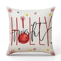 Linnen kerstkussensloop met HOLLY-tekst en rode kerstbalprint voor bankdecor - Kerstbal / Holly Bright Print