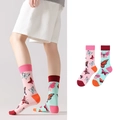 Misfit Socken in Rosa und Mintgrün mit bunten Schmetterlingsmustern im Set - Bunter Schmetterling Stil (1059)