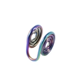 Rainbow plated stainless steel spiral ear cuff earring with vibrant multi-color finish - Rainbow